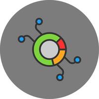 Pie Chart Filled Grey Circle Icon vector