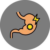 Abdominal pain Filled Grey Circle Icon vector