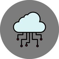 Cloud Computing Filled Grey Circle Icon vector