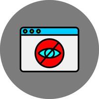 Eye Filled Grey Circle Icon vector