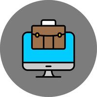 Computer Filled Grey Circle Icon vector