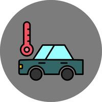 Heat System Filled Grey Circle Icon vector