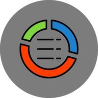 Pie Chart Filled Grey Circle Icon vector