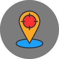 Location Marker Filled Grey Circle Icon vector