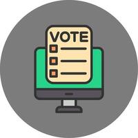 Online Voting Filled Grey Circle Icon vector