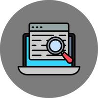 Search Data Filled Grey Circle Icon vector