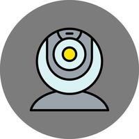 web camera Filled Grey Circle Icon vector