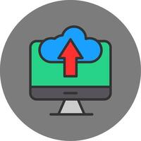 Cloud Computing Filled Grey Circle Icon vector