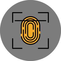 Fingerprint Scan Filled Grey Circle Icon vector