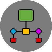 Flowchart Filled Grey Circle Icon vector