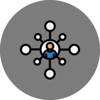 Networking Filled Grey Circle Icon vector