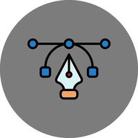 Pen Tool Filled Grey Circle Icon vector