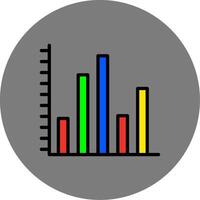 Statistics Filled Grey Circle Icon vector