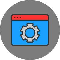 Web Optimization Filled Grey Circle Icon vector