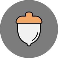 Acorn Filled Grey Circle Icon vector