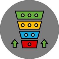 Funnel Chart Filled Grey Circle Icon vector