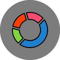 Pie Chart Filled Grey Circle Icon vector