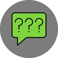 Question Filled Grey Circle Icon vector
