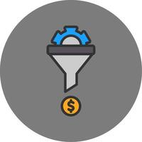 Conversion Filled Grey Circle Icon vector