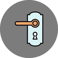 Door Knob Filled Grey Circle Icon vector