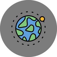 Planet Filled Grey Circle Icon vector