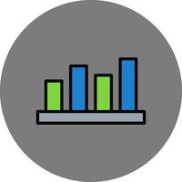 Statistic Filled Grey Circle Icon vector