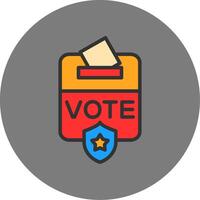 Voting Box Filled Grey Circle Icon vector