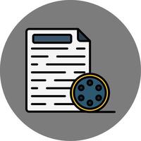 Transcript Filled Grey Circle Icon vector