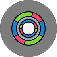 Chart Filled Grey Circle Icon vector