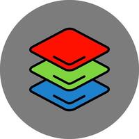 Layers Filled Grey Circle Icon vector