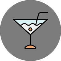 Martini Filled Grey Circle Icon vector