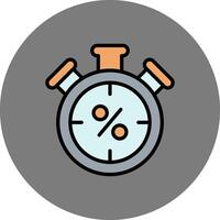 Timer Filled Grey Circle Icon vector
