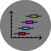 Horizontal Bar Chart Filled Grey Circle Icon vector
