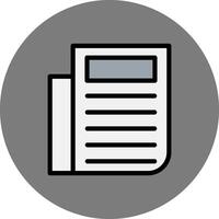 Newspaper Filled Grey Circle Icon vector
