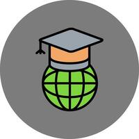 Worldwide Learning Filled Grey Circle Icon vector