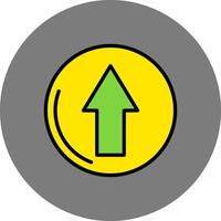 Up Arrow Filled Grey Circle Icon vector