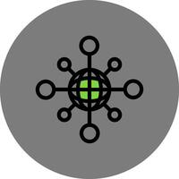 Worldwide Filled Grey Circle Icon vector