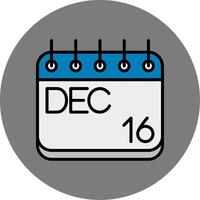 December Filled Grey Circle Icon vector