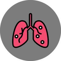 Damage Lungs Filled Grey Circle Icon vector
