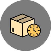 Delivery Time Filled Grey Circle Icon vector