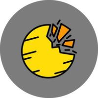 Destroyed Planet Filled Grey Circle Icon vector