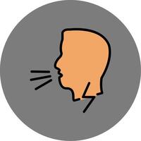 Difficult Breathing Filled Grey Circle Icon vector