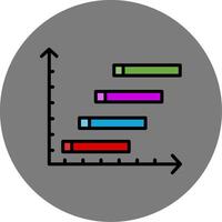 Horizontal Bars showing Progress Filled Grey Circle Icon vector