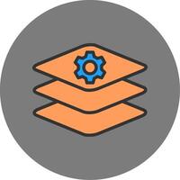 Layers Filled Grey Circle Icon vector