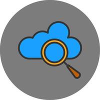 Cloud Computing Filled Grey Circle Icon vector