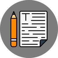 Copywriter Filled Grey Circle Icon vector