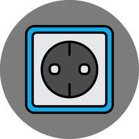 socket Filled Grey Circle Icon vector