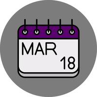 March Filled Grey Circle Icon vector