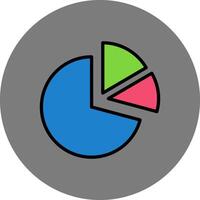 Pie Chart Filled Grey Circle Icon vector