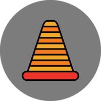 Traffic Cone Filled Grey Circle Icon vector